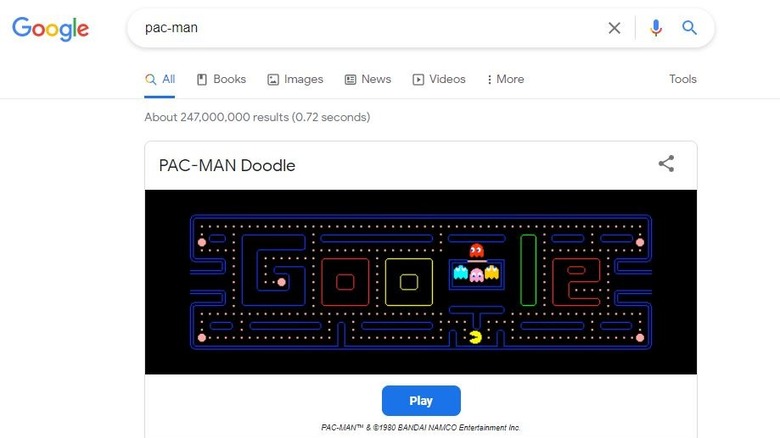 Google's Pac-Man Easter egg