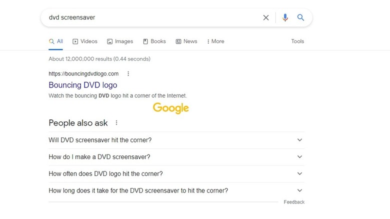 Google's DVD screensaver Easter egg