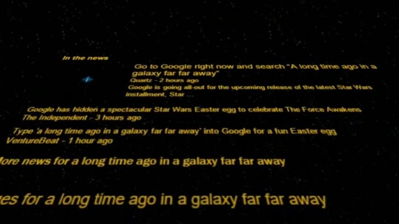 Google's deactivated Star Wars Easter egg