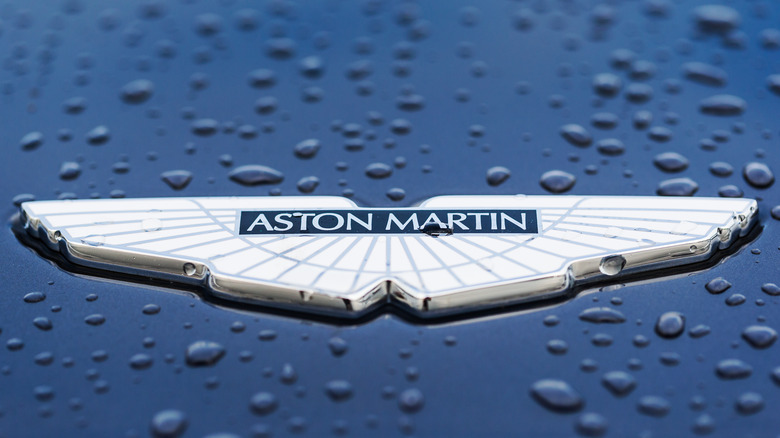 Aston Martin badge closeup