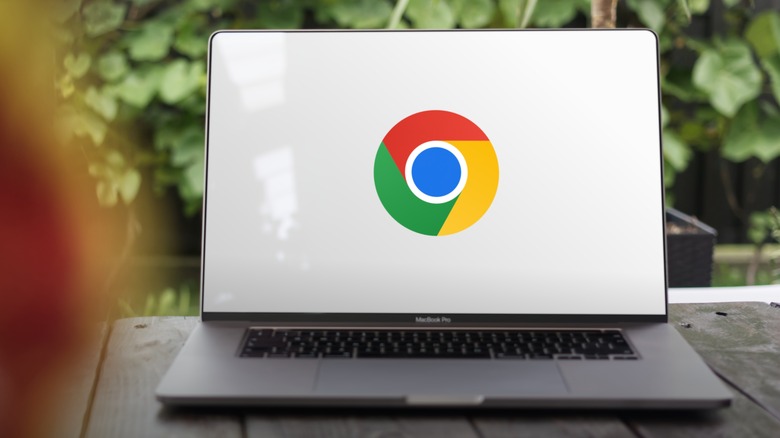 Chrome logo displayed on laptop