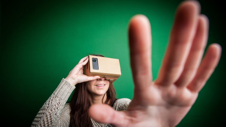 Woman Google Cardboard