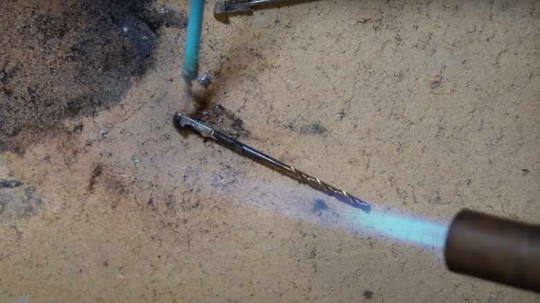 soldering drill to metal hook