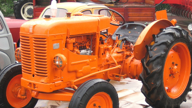 Orange Fiat tractor