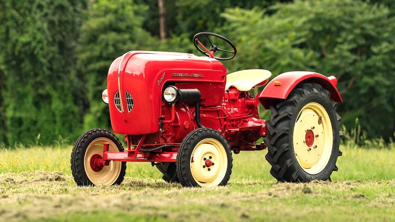 Red Porsche tractor