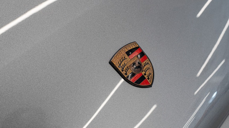 Porsche emblem on car