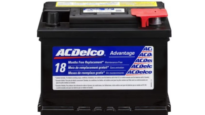 A stock image of an ACDelco car battery.