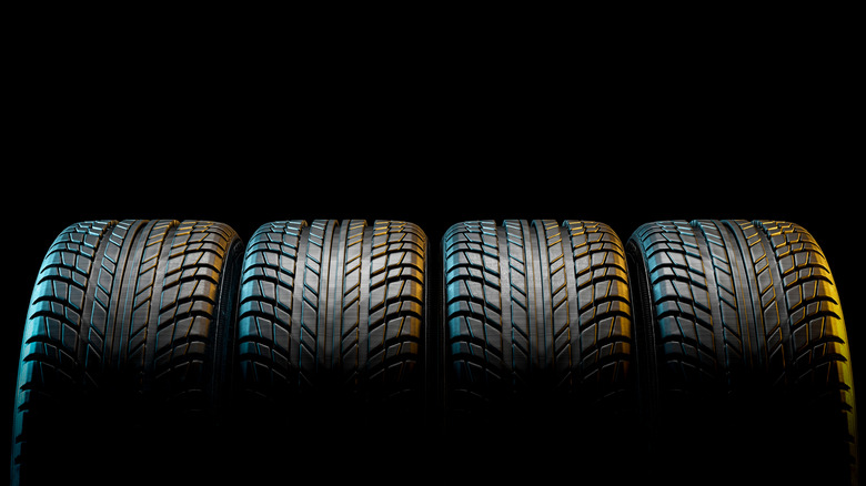 Picture of four tires and their tread