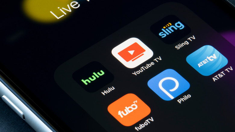 Philo TV app along with other live TV apps on smartphone