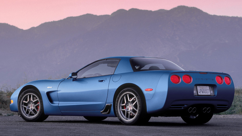 Blue Chevrolet Corvette Z06 parked