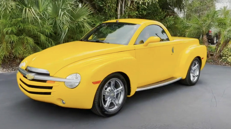 Yellow Chevrolet SSR parked