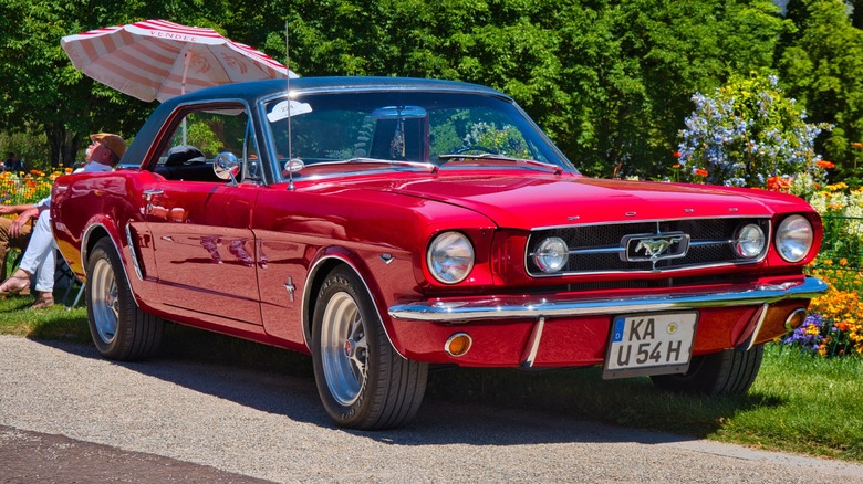 red first-generation Mustang