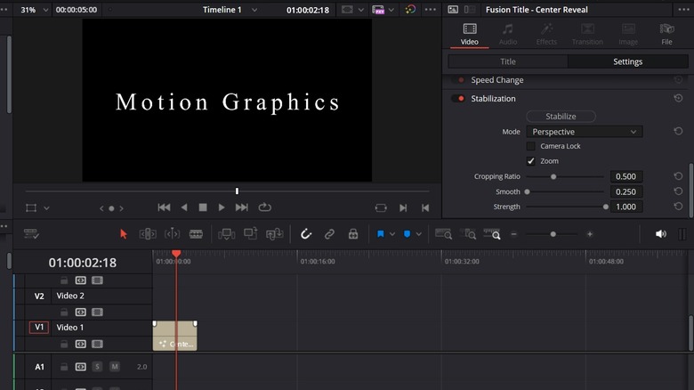 Fusion Text being added to a DaVinci Resolve 19 timeline.