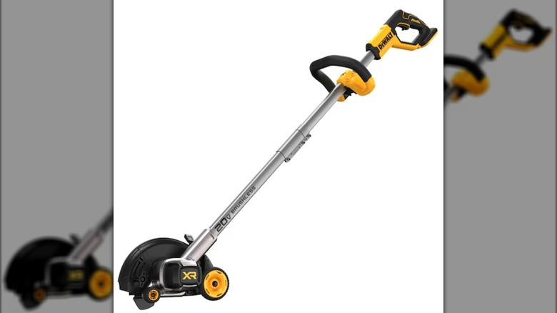 A yellow and black DeWalt edger.