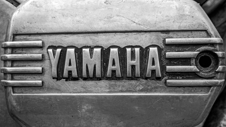 Yamaha logo branded on an engine