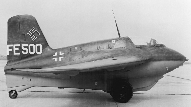 Messerschmitt Me 163 pictured on the ground