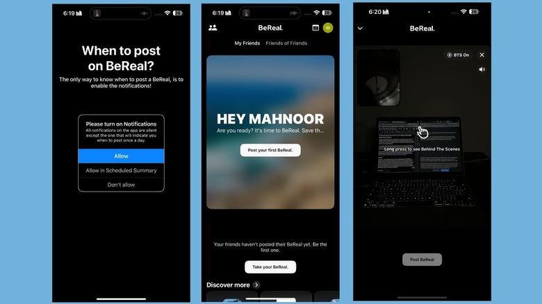 Using BeReal on an iPhone