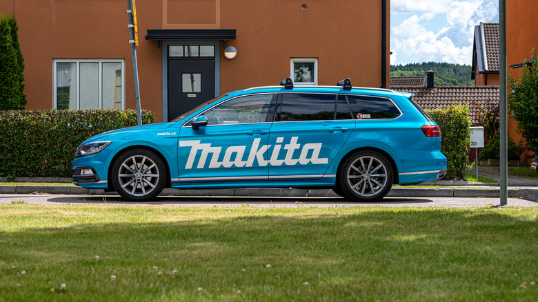 Car with Makita logo