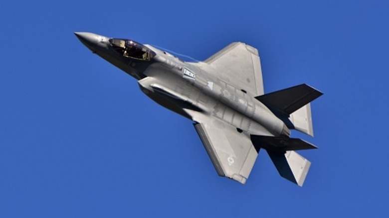 F-35 Lightning II banking in flight