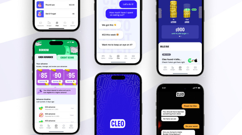 Screenshots of Cleo app