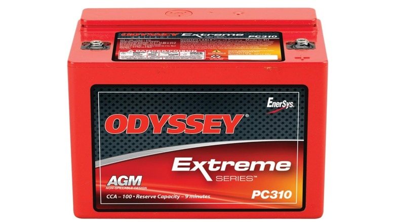 A stock image of an Odyssey motorcycle battery.