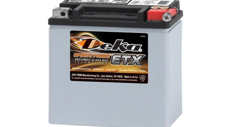 A stock image of a Deka Powersports battery.