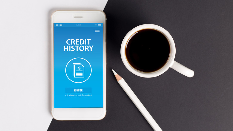 Smartphone with credit history app