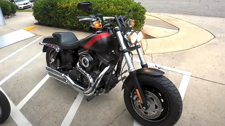 Harley-Davidson Dyna Fat Bob on display