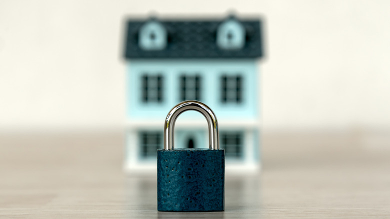 Picture of a lock in front of a home