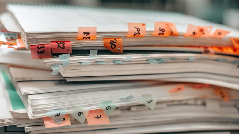 Stack of notebooks.