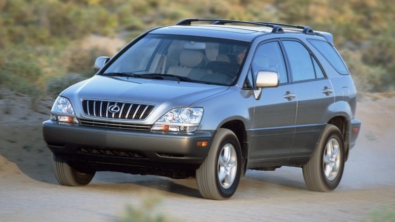 Front 3/4 action shot of a 2003 Lexus RX 300