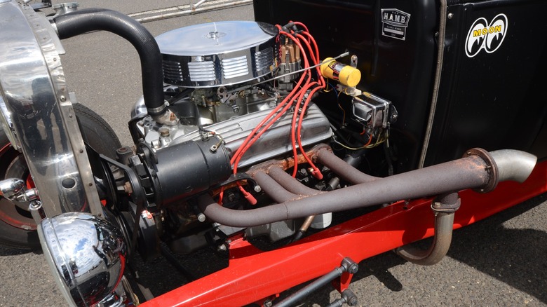 Small-block V8 in a hot rod