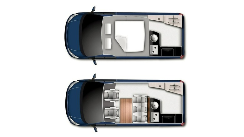 overhead view Ford Nugget interior