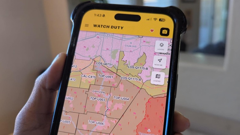 Watch Duty iPhone app shows fires in Los Angeles area