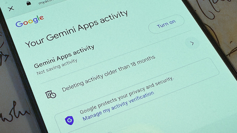 Accessing Google Gemini apps activity.