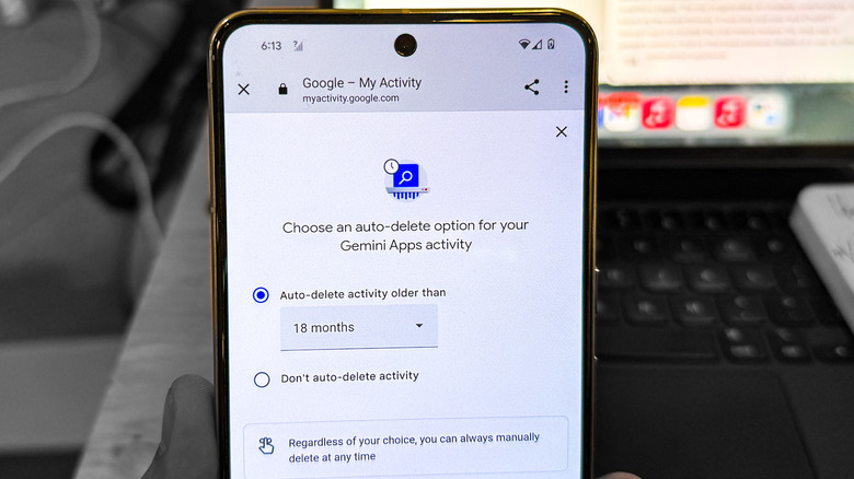 Auto-deleting Google Gemini activity.