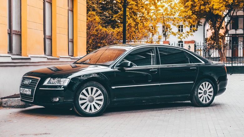 Audi D3 A8 with the hood open