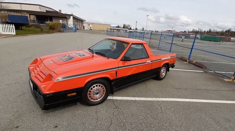 A 1983 Dodge Rampage parked in a lot