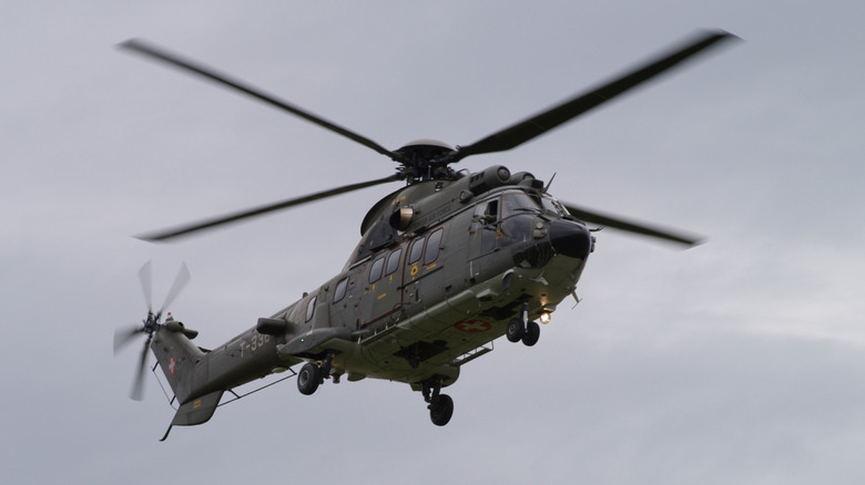 Puma helicopter in flight