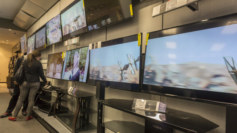 Samsung TVs on display