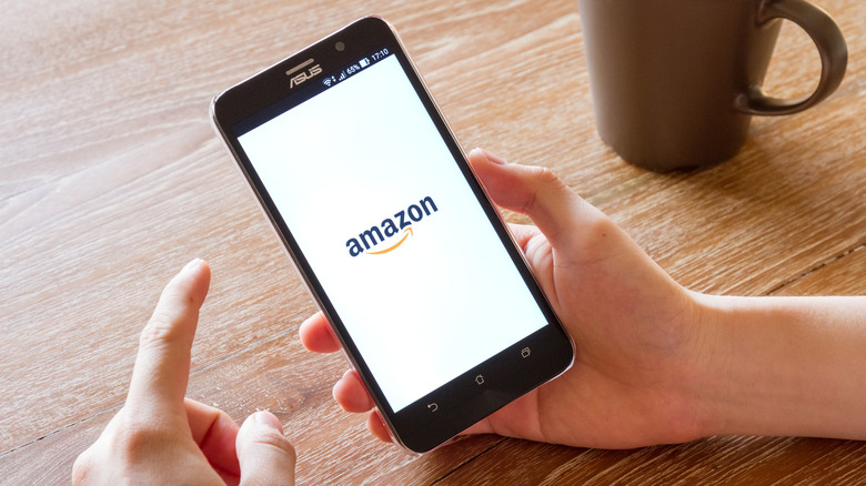 Amazon logo on smartphone