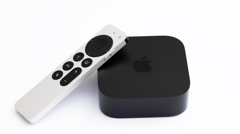 Siri remote with an Apple TV