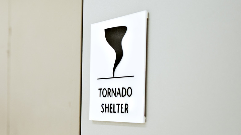 tornado shelter sign