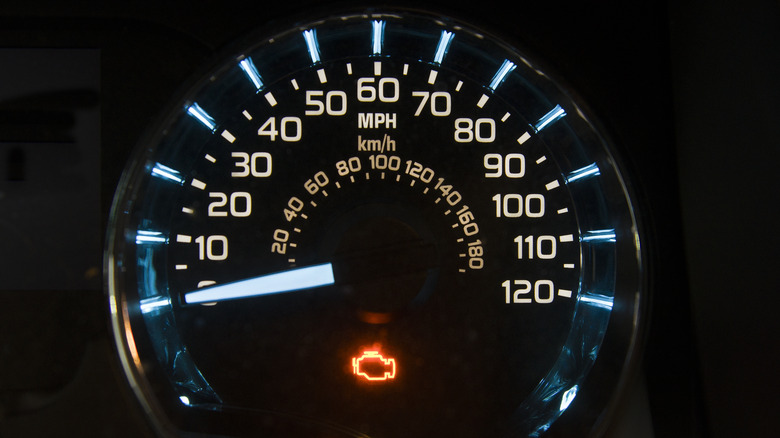 Illuminated check engine light