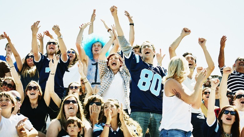 people cheering during a game