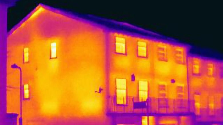 House captured through a thermal camera