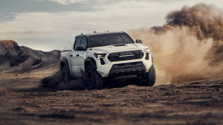 Front 3/4 shot of a 2024 Toyota Tacoma off-road