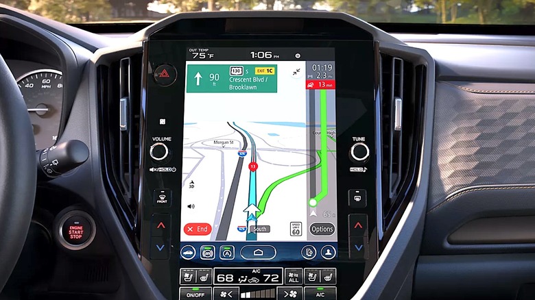 Subaru Live Traffic display on in-dash touch screen