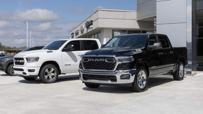 Ram 1500 in dealership parking lot