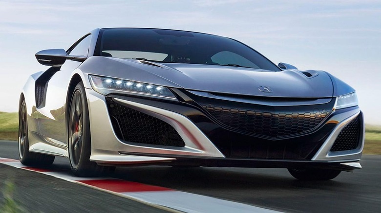 The Acura NSX Type S driving on a race track